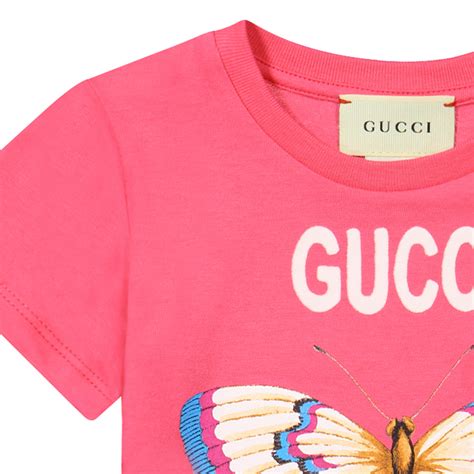 pink butterfly gucci kids tshirt